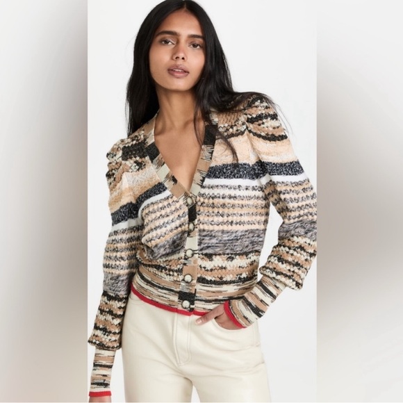 Veronica Beard Cecily Mixed Knit Cardigan Size Small - Picture 1 of 9